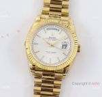 Swiss Copy Rolex 40mm Day-date TWS 2836 watch on White Dial Grid motif